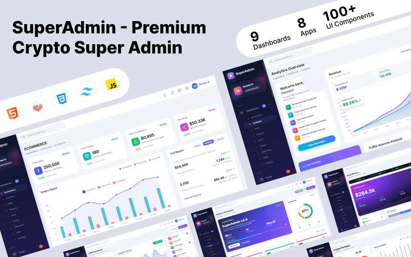 SuperAdmin – Премиум-шаблон административной панели TailwindCSS