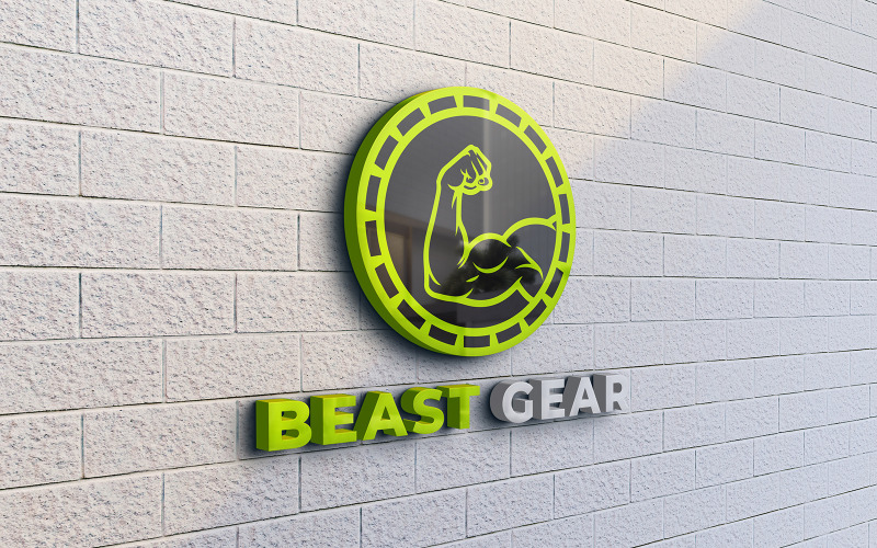 BEAST GEAR – Szablon logo premium dla fitnessu i siłowni