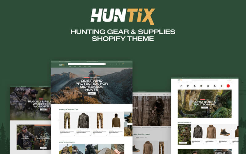 Huntix – Тема Shopify для товаров для охоты и снаряжения