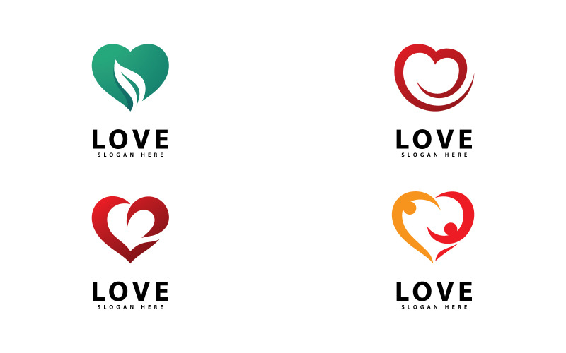 Kärlek Människor Hjärta Logotyp Vektor Design V13