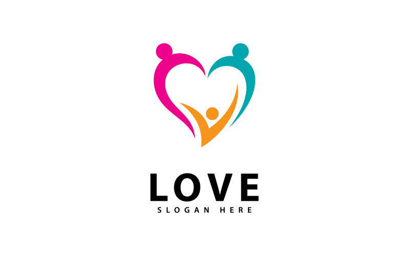 Projekt logo Love People Heart Vector V7