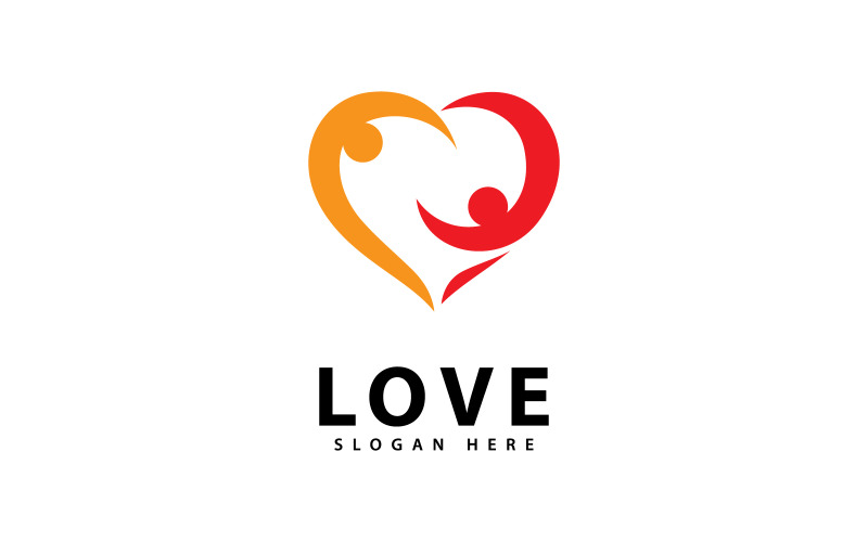 Logo Love People Heart Vector Design V8