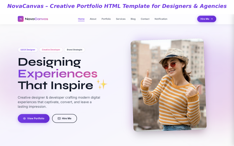 NovaCanvas – HTML-шаблон креативного портфолио для дизайнеров и агентств