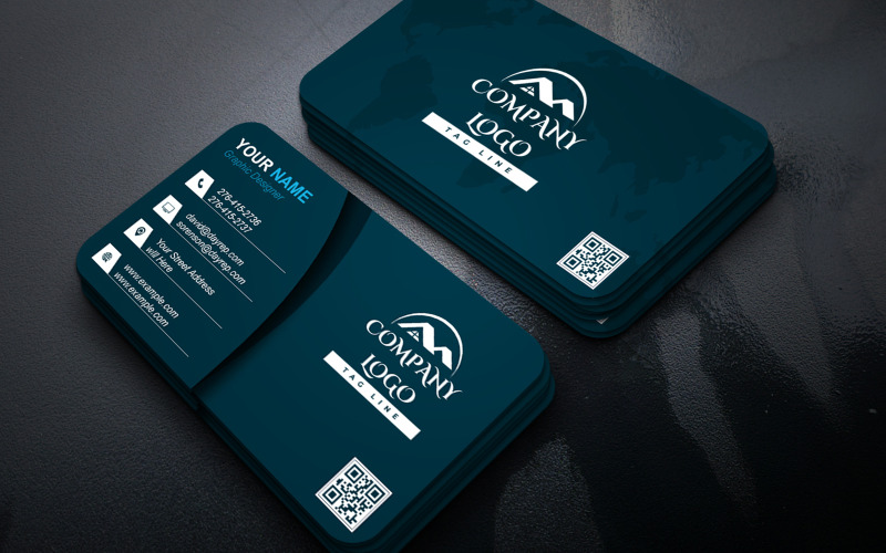 Modèle de carte de visite moderne, modifiable dans Adobe Photoshop (PSD haute qualité).