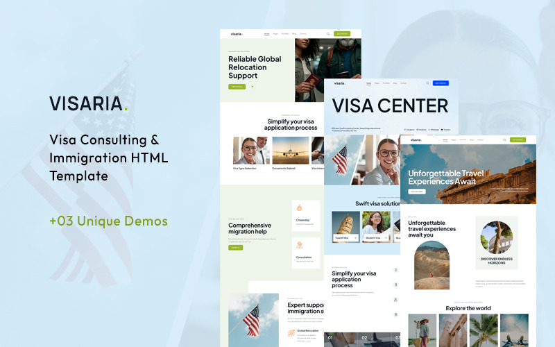 Visaria | Einwanderungs- und Visazentrum & Reisebüro-HTML-Vorlage