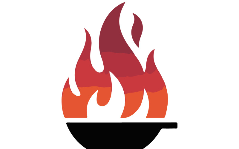 Lyxig Grill & Flame-logotyp i rött