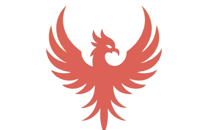 Minimalistisk Phoenix-emblemlogotypdesign med glödande kol