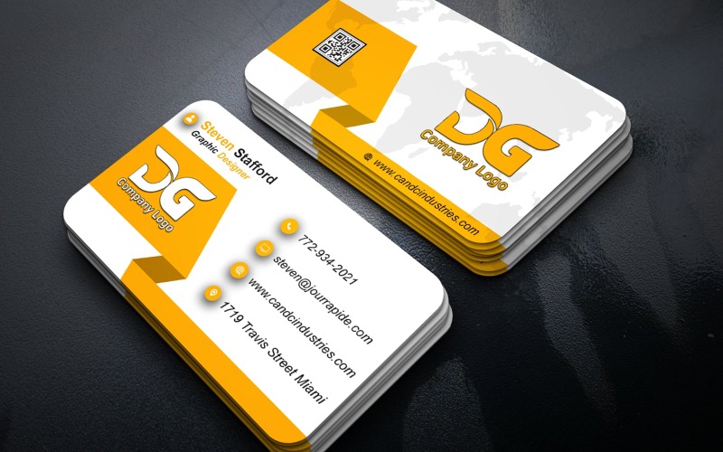 Modèle de carte de visite minimaliste et élégant, modifiable dans Adobe Photoshop, avec mise en page recto-verso.