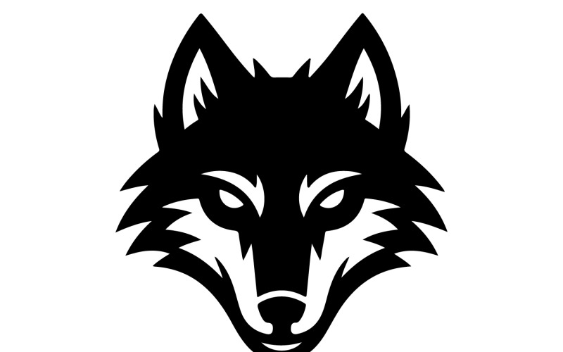 Modern mörk varghuvudlogotypdesign