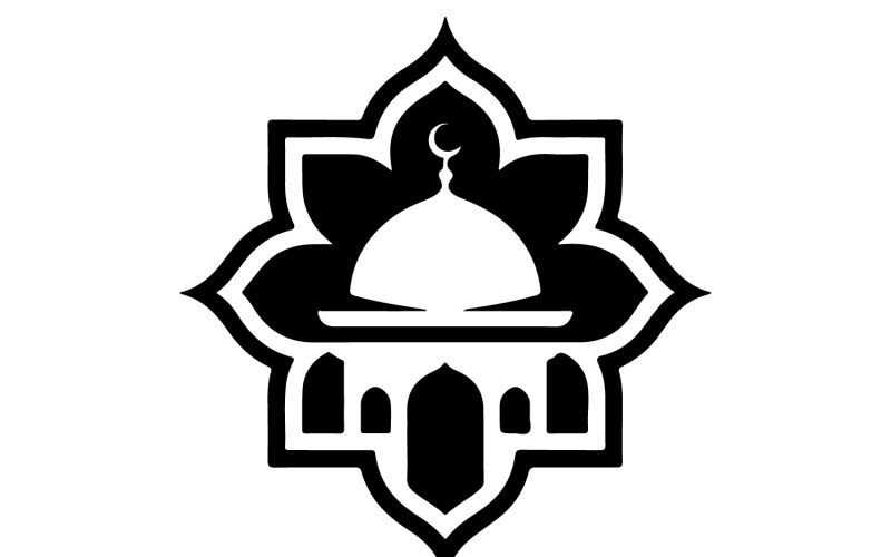 Modern logo-ontwerp voor het islamitisch centrum TAIBA met geometrisch moskee-symbool.