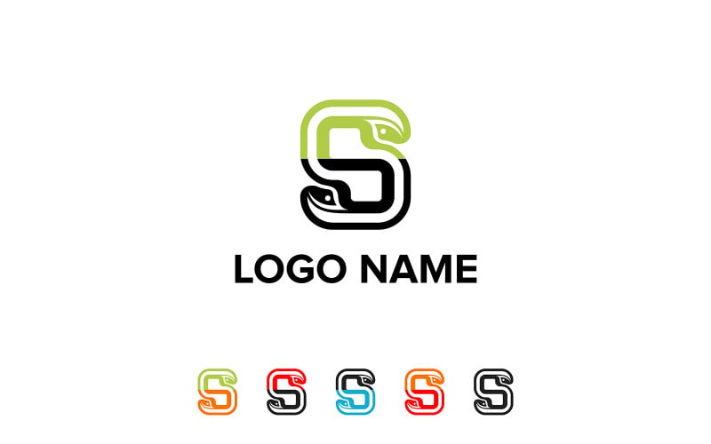 Premium minimalistisch S-icoon logo-ontwerp, stijlvol S-logo-ontwerp geïnspireerd op een slang, modern organisch S-logo.