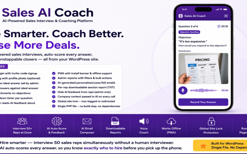 Coach IA des ventes — Extension WordPress de formation aux ventes
