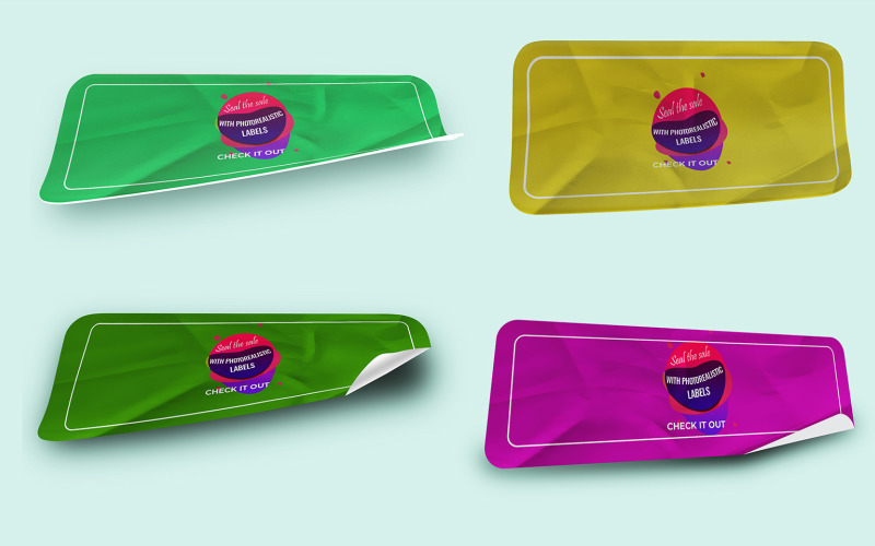 Anteprima articolo: mockup adesivo realistico in formato PSD