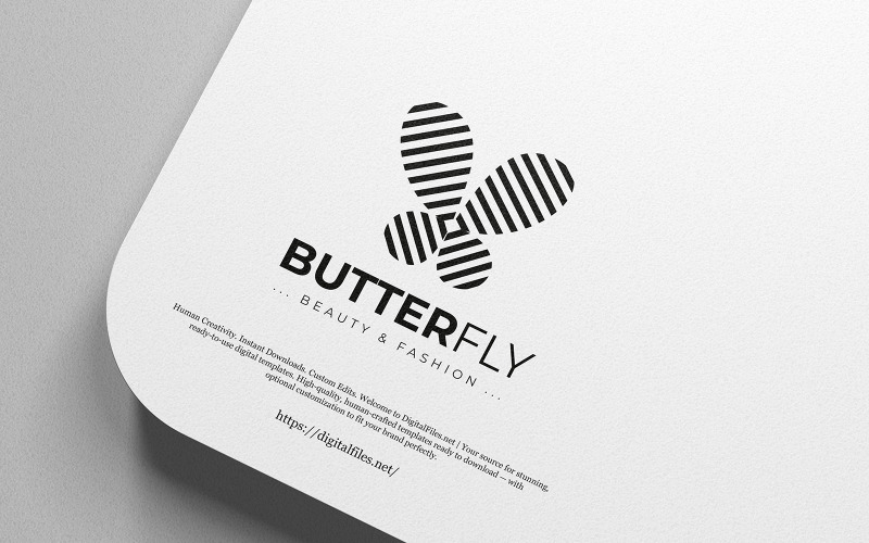 Modelo de logotipo de borboleta linear