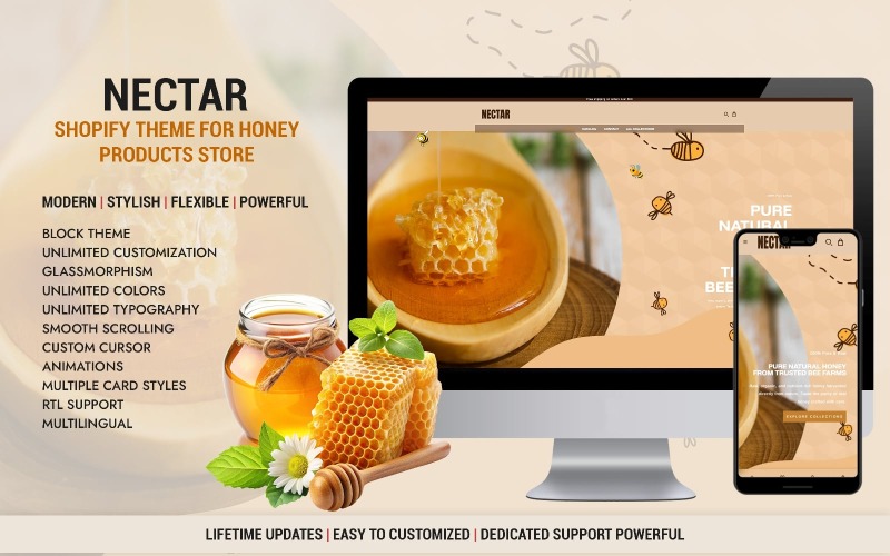 Nectar – Šablona Shopify pro obchod s medovými produkty