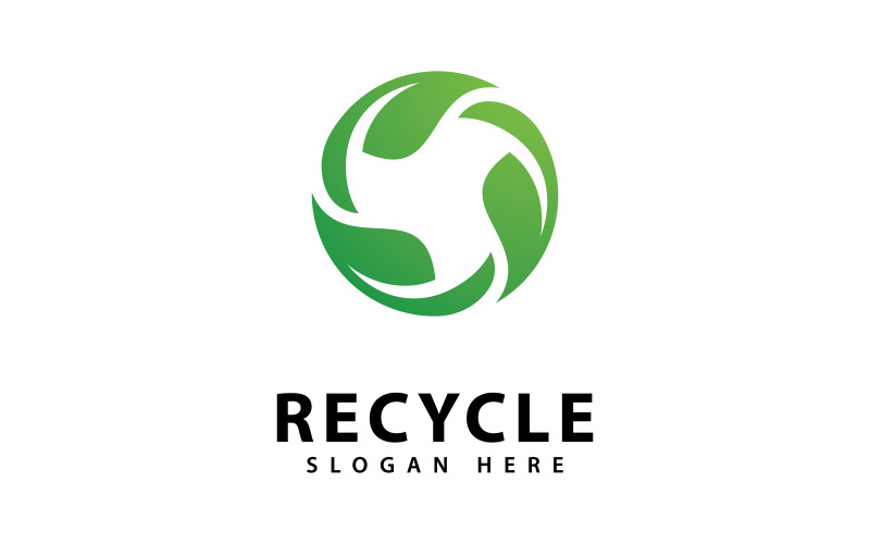 Icona vettoriale del logo di riciclo. Illustrazione del simbolo di riciclo verde, design V2