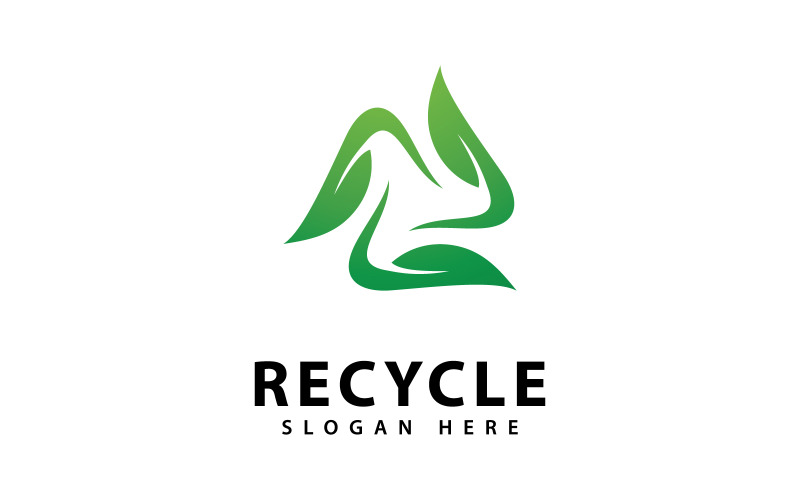 Icona vettoriale del logo di riciclo. Illustrazione del simbolo di riciclo verde V3