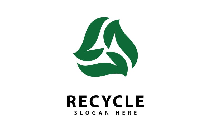 Icona vettoriale del logo di riciclo. Illustrazione del simbolo di riciclo verde V5
