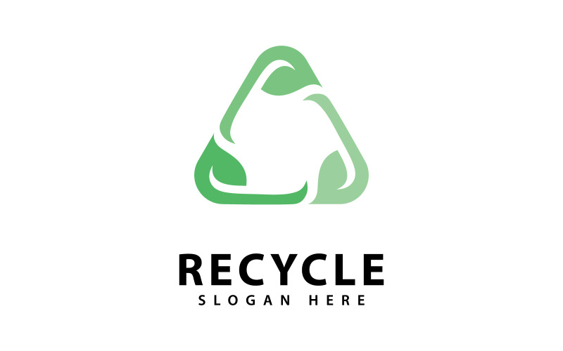 Icona vettoriale del logo di riciclo. Illustrazione del simbolo di riciclo verde.