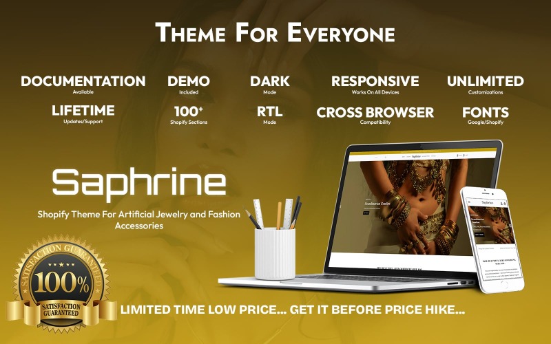 Saphrine – Tema Shopify per bigiotteria e accessori moda