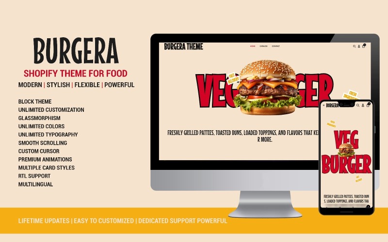 Burgera – 适用于食品商店、餐厅和快餐品牌的 Shopify 主题