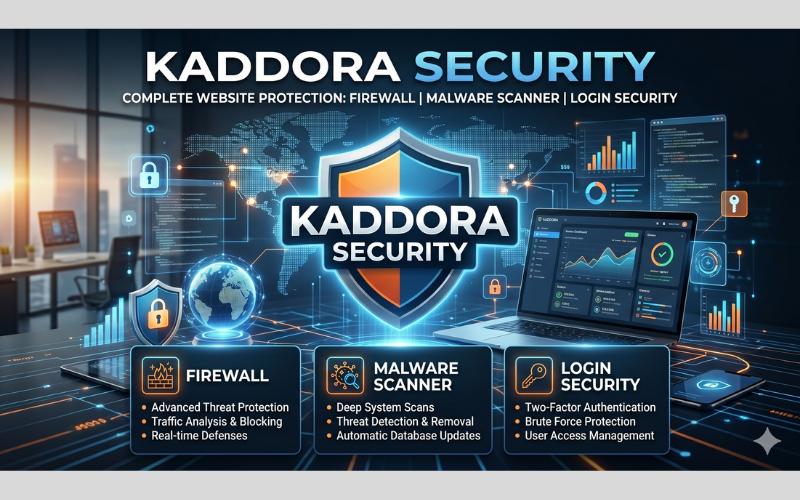 Kaddora Security — межсетевой экран, сканер вредоносных программ, защита авторизации.
