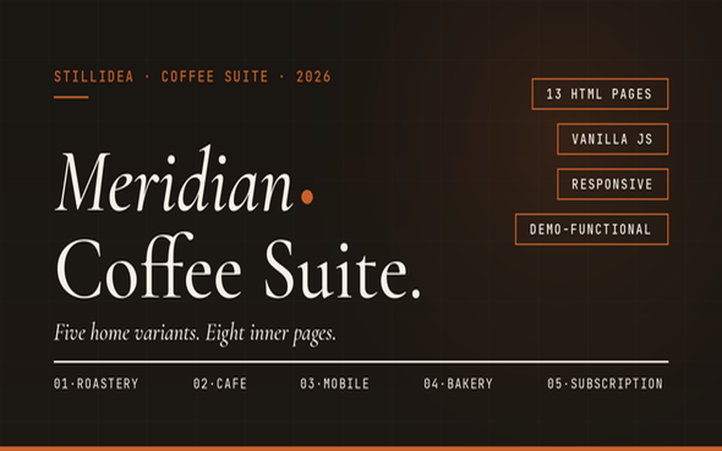 Meridian - Modello HTML per il caffè