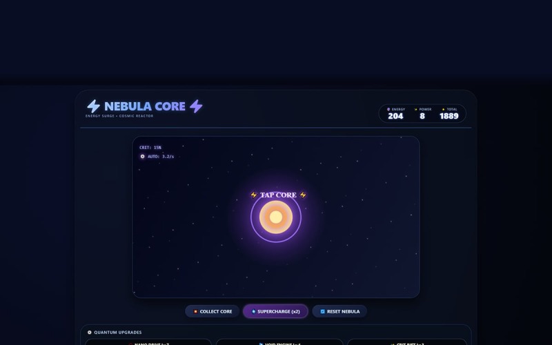⚡NEBULA CORE⚡ | HTML5-Spiele |
