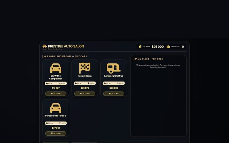 SALÓN DE AUTOMÓVILES PRESTIGE | Juegos HTML5 |