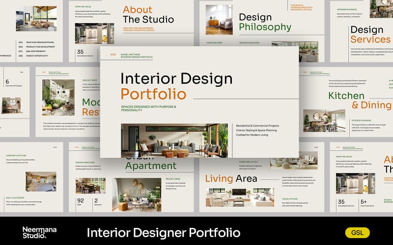 Beige Minimalistisch Interieurontwerp Portfolio GSL