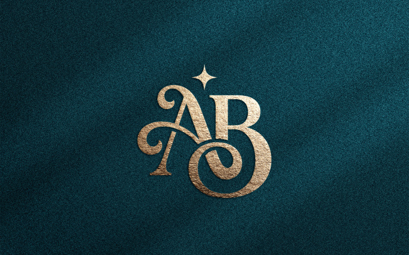 Elegant AB-monogram Lyxig skönhetslogotyp