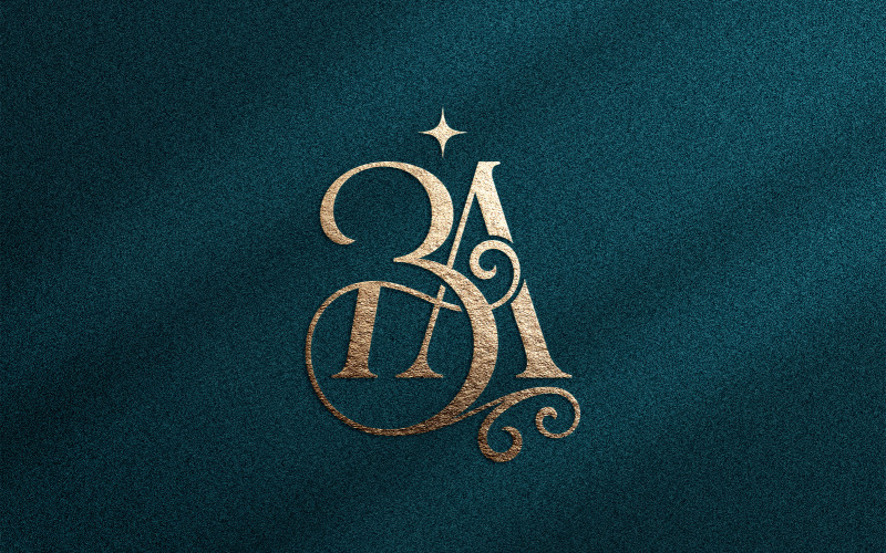 Elegant BA-monogram Lyxig skönhetslogotyp