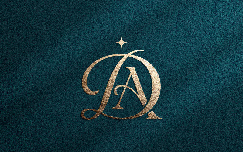 Elegant DA-monogram Lyxig skönhetslogotyp