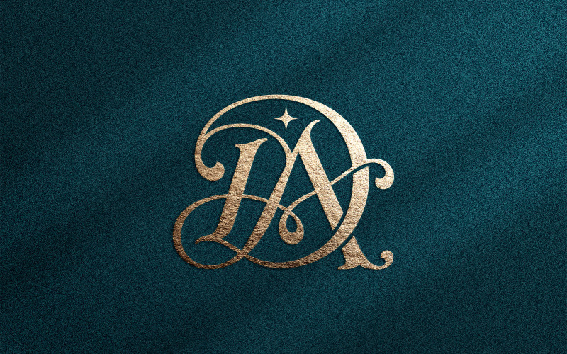 Elegant DA-monogram Lyxig kosmetisk logotyp
