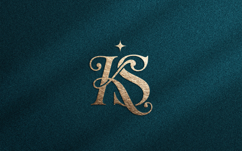 Elegant KS-monogram Lyxig skönhetslogotyp