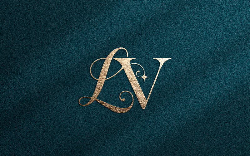 Elegant LV-monogram med lyxmärke