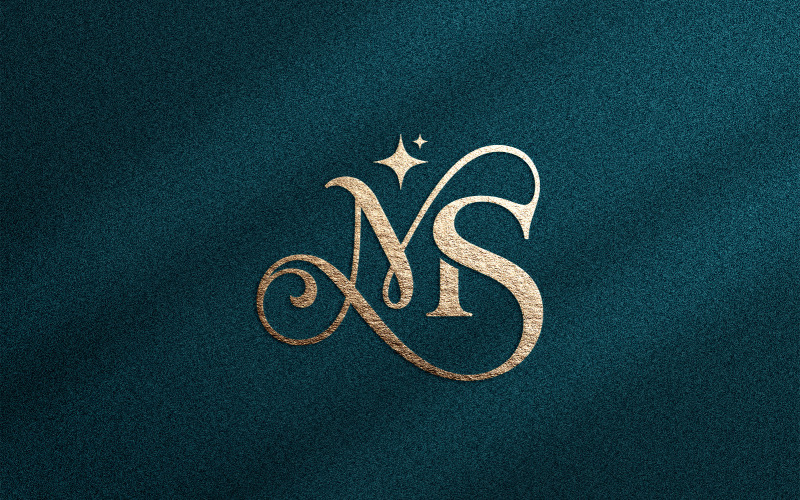Elegant MS Monogram Lyxig Initialer Logotyp