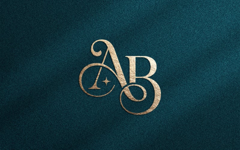 Lyxig AB-monogramlogotyp för skönhet och kosmetika