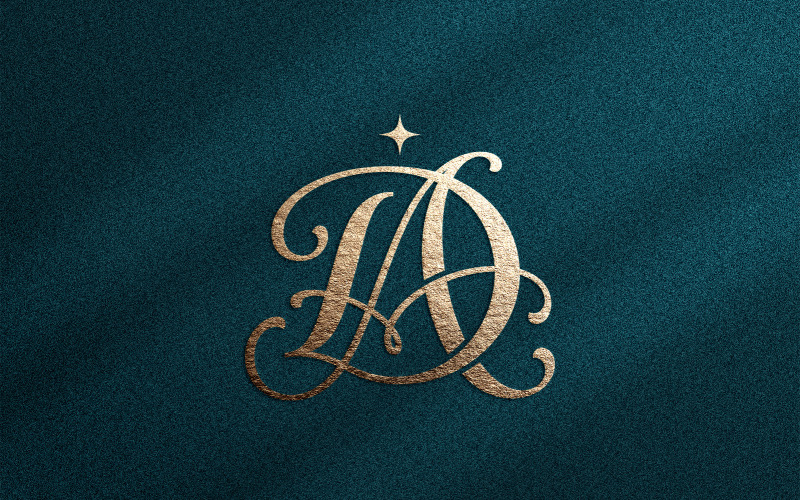 Logo monogramme DA de luxe pour les marques de beauté