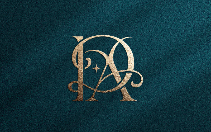 Lyxig DA-monogramlogotyp för skönhetsmärken