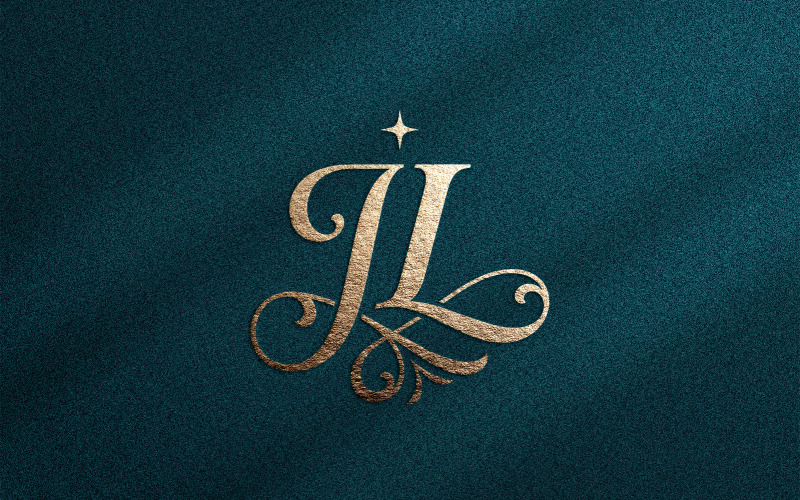 Logotipo de luxo com monograma JL para marcas de beleza.