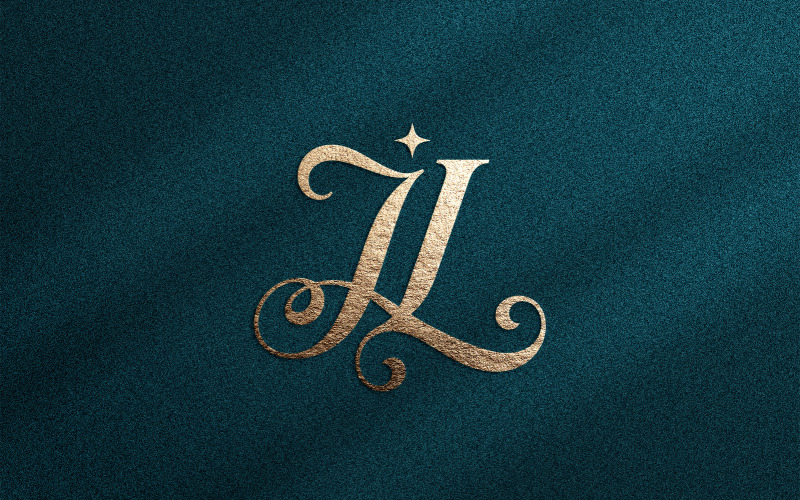 Lyxig JL-monogramlogotyp för kosmetikmärken