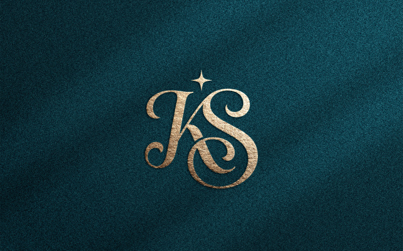 Lyxig KS-monogramlogotyp för skönhetsmärken