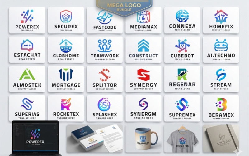 Mega Logo-paket - 30 premium moderna vektorlogotyper