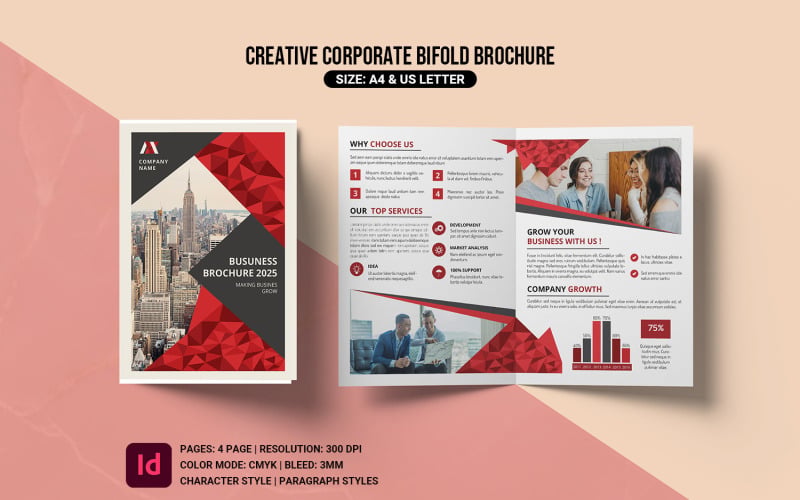Zakelijke brochure (opvouwbaar) in Indesign