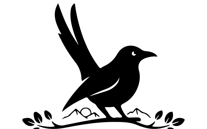 Elegante uccello drongo nero, avventura nella natura selvaggia, marchio