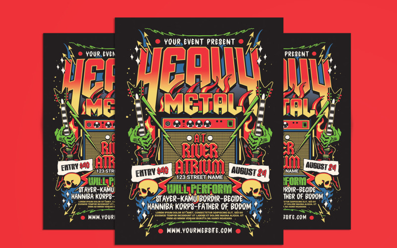 Flyer d'un événement de musique heavy metal