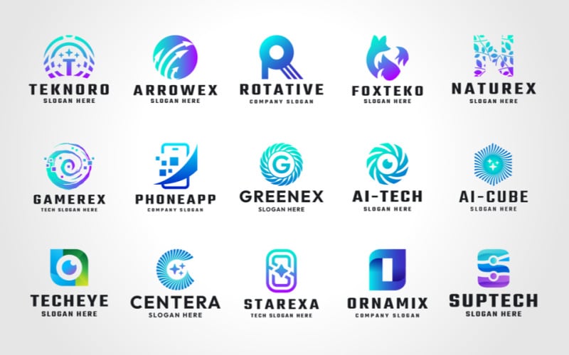15 Premium Allt-i-ett-logotyppaket