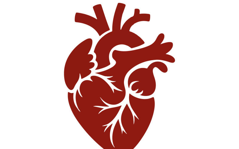 Logo emblématique en forme de cœur et de rose rouge