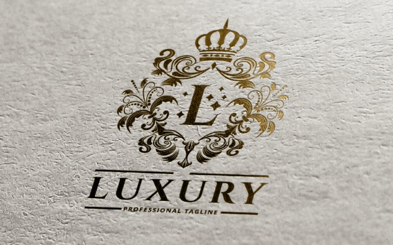Koninklijk Gouden Heraldiek Letter L Luxe Wapen Logo